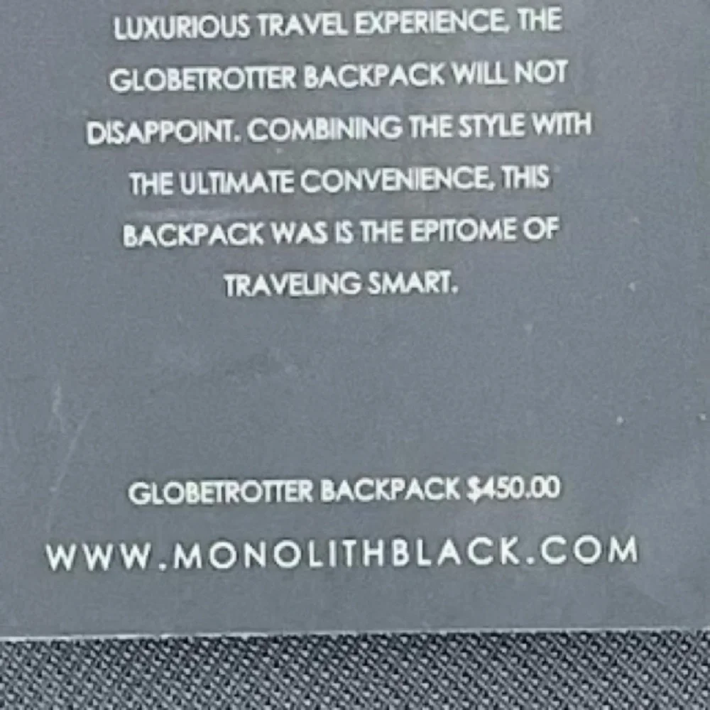 NWT MONOLITH Globetrotters Backpack Black Laptop Case Gift Present